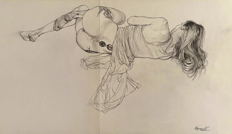 Sara - In studio by Riccardo Mannelli - Original Illustration