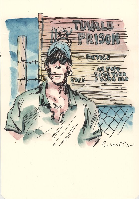 For sale - Bastien Vivès, Bastien VIVES - Corto Maltese  Le jour d'avant -25 - Original Illustration