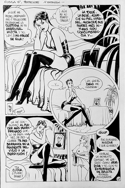 Jordi Bernet, Carlos Trillo, Tante Cicca a des remords - Planche originale