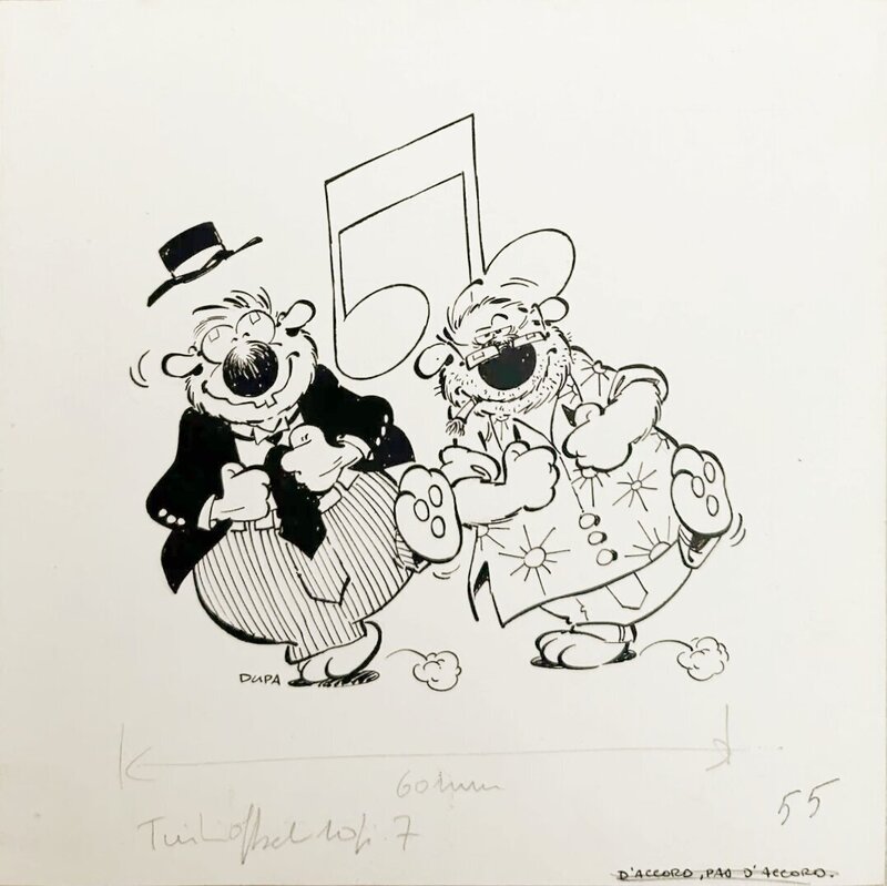 Dupa, Cubitus - Le Citadin et le Campagnard - Illustration originale