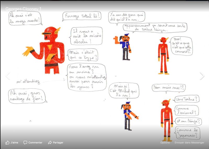 Georges Clooney par Philippe Valette - Planche originale