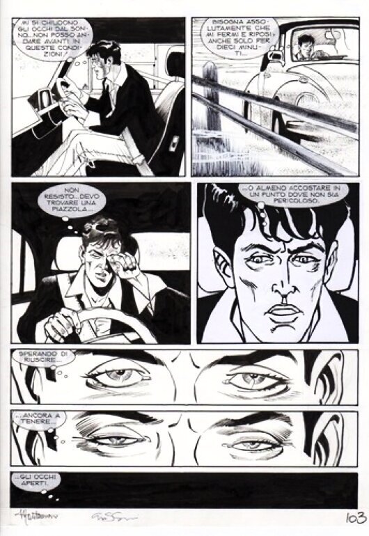 Giuseppe Montanari, Ernesto Grassani, Montanari & GRASSANI - TAVOLA ORIGINALE DYLAN DOG - 'CON LE MIGLIORI INTENZIONI' - Comic Strip