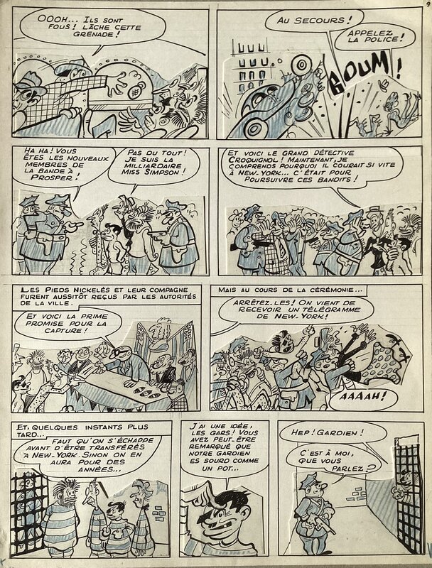 René Pellos, Les Pieds Nickelés au Colorado - Planche originale