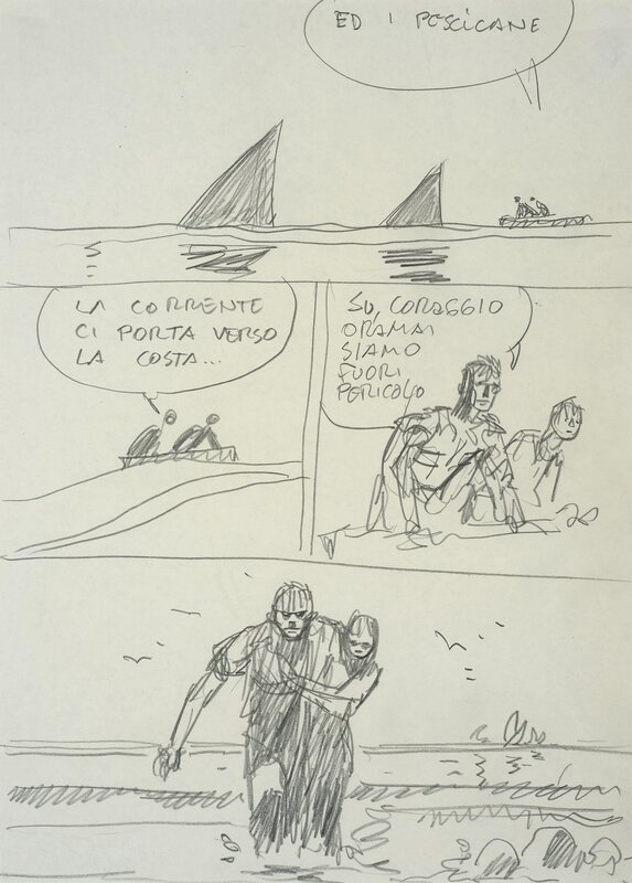 Hugo Pratt, Les Scorpions du desert - Original art