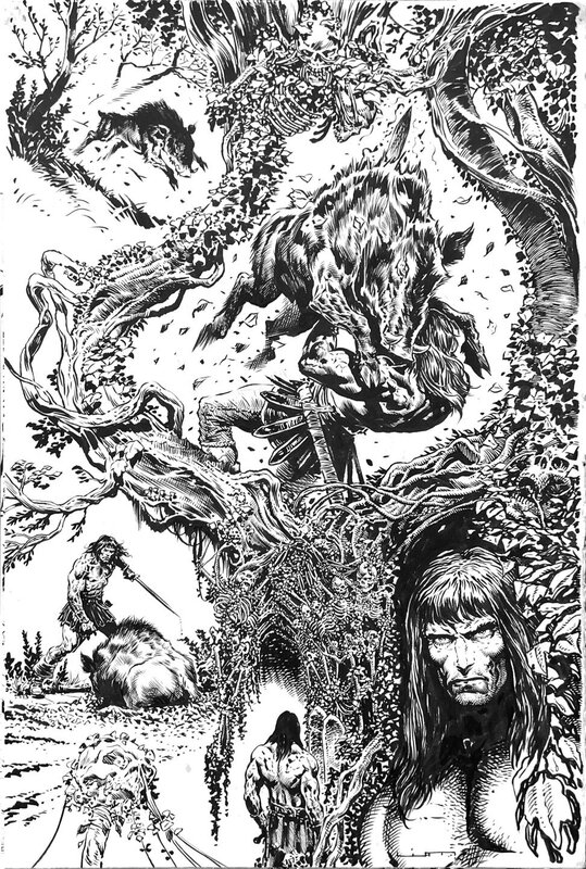 En vente - Liam Sharp, Spawn Dark Ages 1 page 5 - Illustration originale