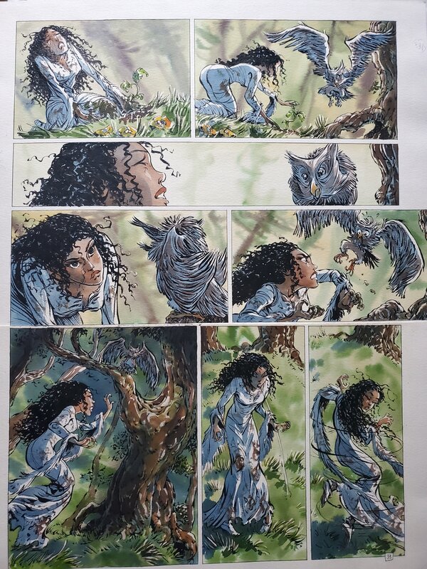 Tiburce Oger, LA FORËT    couleur directe - Planche originale