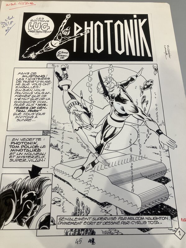 Ciro Tota, Photonik page de titre du cinquième épisode - Planche originale