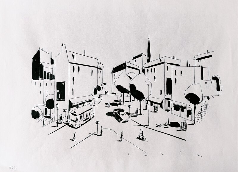 Une Vie de Quartier by François Avril - Original Illustration