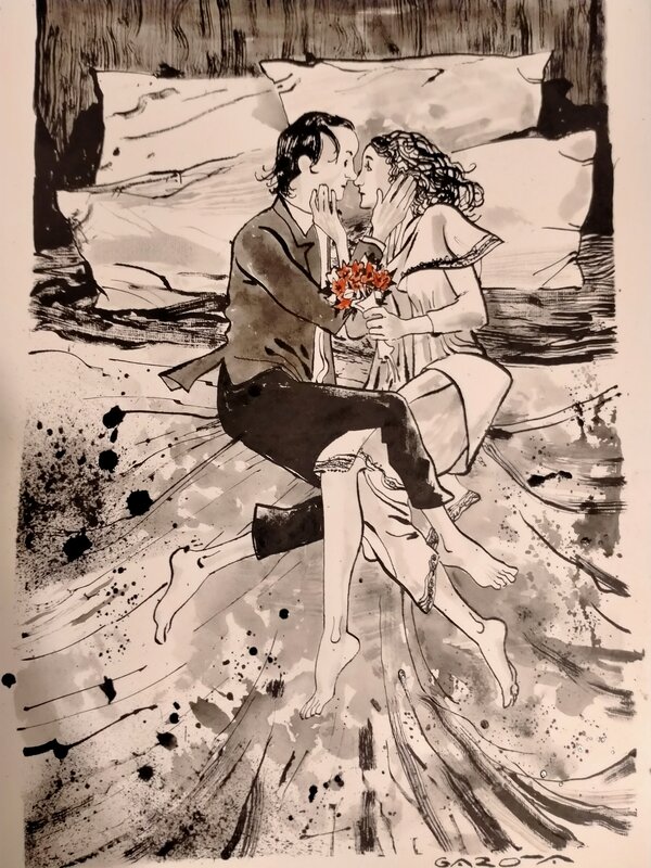 For sale - Bouquet rouge by Davide Garota - Original Illustration