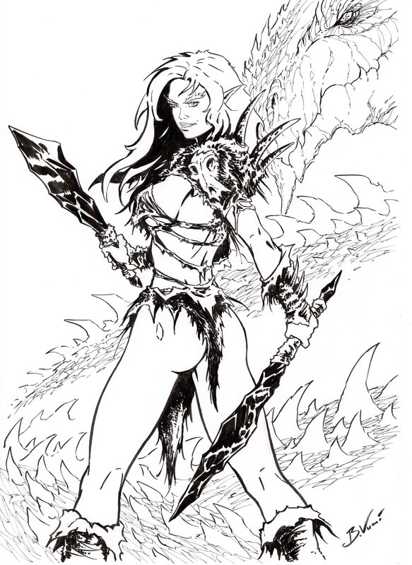 Boyan Vukic, Chasseresse de dragon - Illustration originale