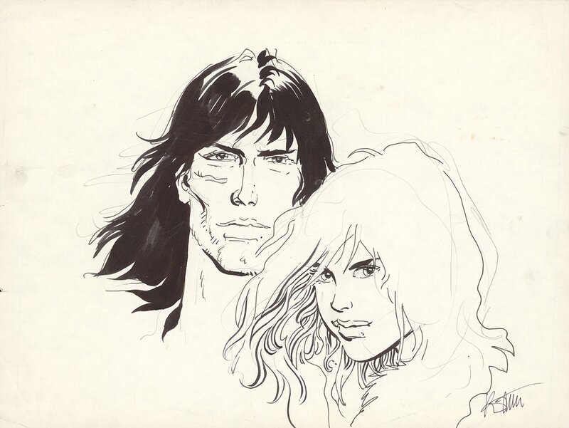 Thorgal et Aaricia par Grzegorz Rosinski - Œuvre originale