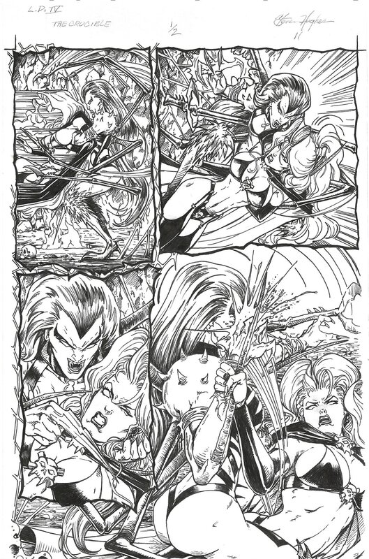 En vente - Steven Hughes, Lady death #4 THE CRUCIBLE page 11 issue 1/2. - Planche originale