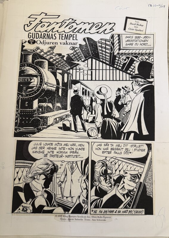 César Spadari, The Phantom Splash Page - Planche originale