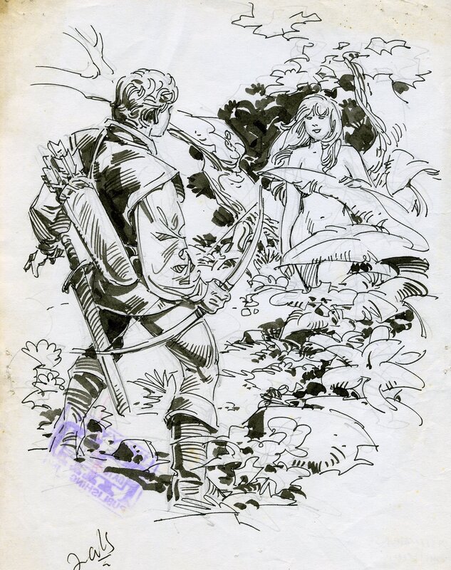 Une belle chasse. par Rico Javinal - Planche originale