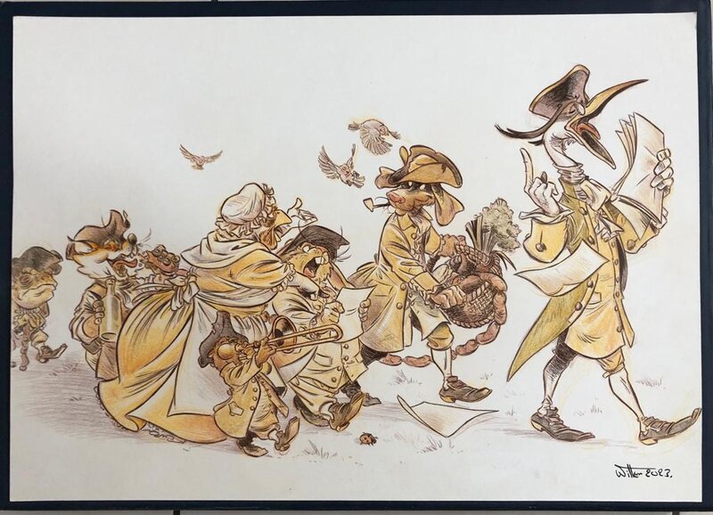 Etienne Willem, La sarabande des animaux - Illustration originale