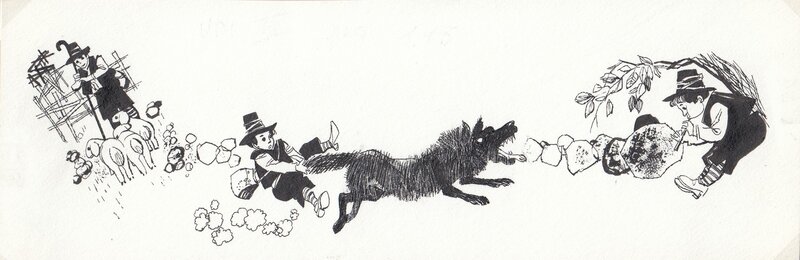 For sale - PIERINO E IL LUPO by Dino Battaglia - Original Illustration