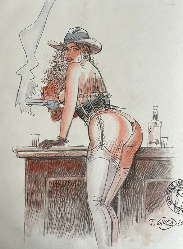 Dédicace Girod - Western Corset Lacet - Illustration originale