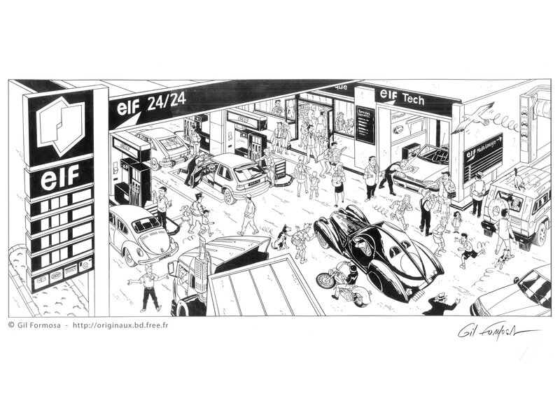 En vente - ELF Publicité par Gil Formosa - Planche originale