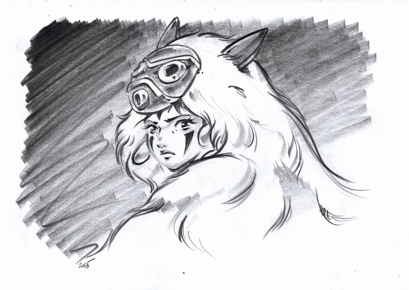 Princesse Mononoke by Eric Gandois - Original Illustration