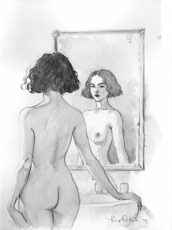 Salle de bain par Luigi Critone - Illustration originale