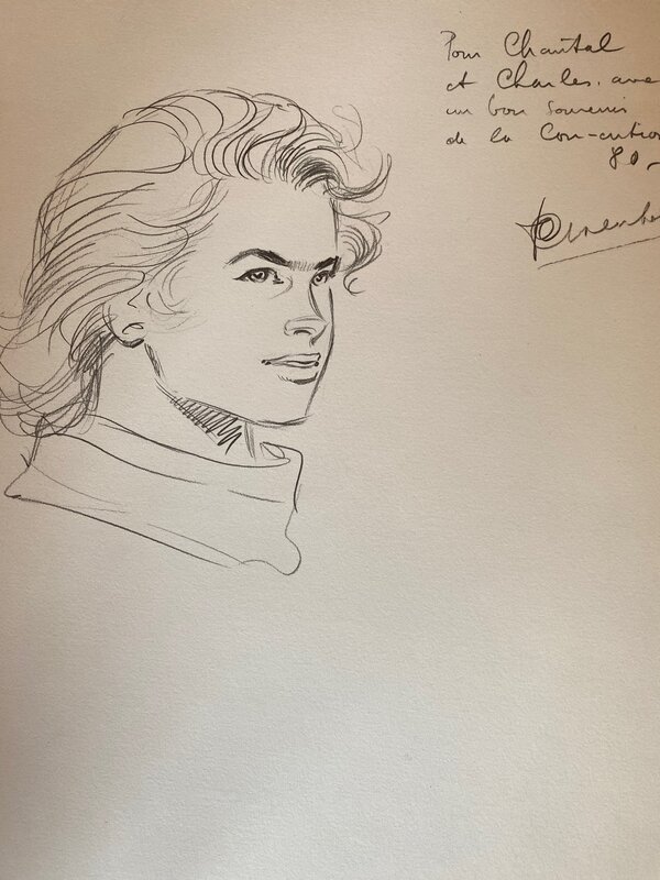 François Craenhals, illustration originale, Chevalier Ardent. - Sketch