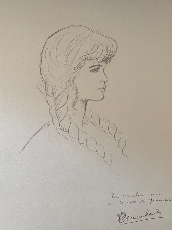François Craenhals, illustration originale, Gwendoline. - Dédicace