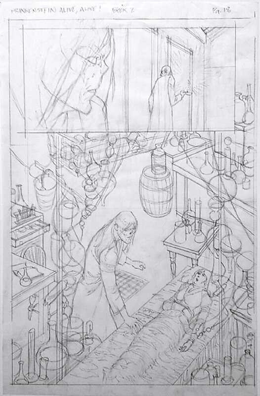 Bernie Wrightson, Alive Alive Book 2 Page 18 Alternative Pencils - Œuvre originale