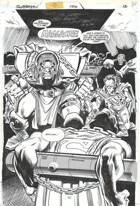 En vente - Ron Frenz, Joe Rubinstein, Superman #106 PAGE 12 - Planche originale