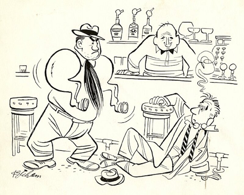 En vente - Hank Ketcham, Pre-Dennis the Menace cartoon - Planche originale