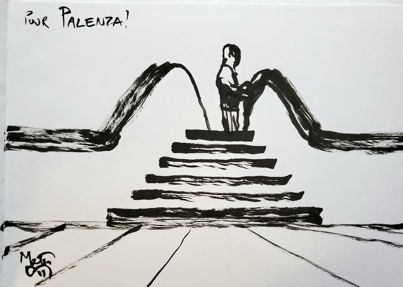 Lorenzo Mattotti, VENEZIA -  SCAVANDO NELL'ACQUA   (creuser dans l'eau) - Dédicace