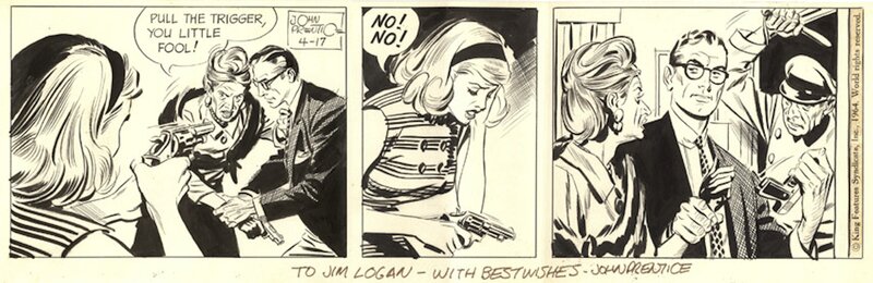John Prentice, Rip Kirby -strip 4-17-1964 - Planche originale