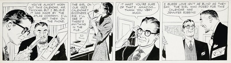 Alex Raymond, Rip Kirby -strip 12-19-1953 - Planche originale