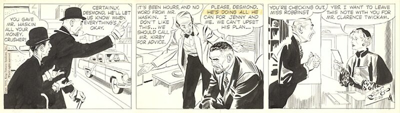 Alex Raymond, Rip Kirby -strip 2-20-1954 - Planche originale