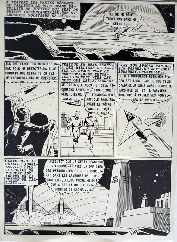 Collectif, AVENTURES FICTIONS   n°23 LA GUERRE DES HOMMES-BULLES DE JUPITER - Original art