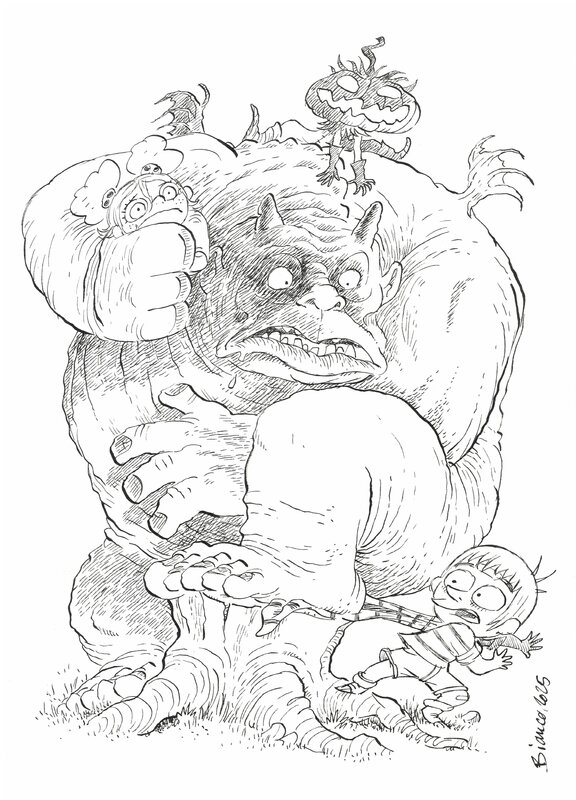 Lourd by Guillaume Bianco - Original Illustration