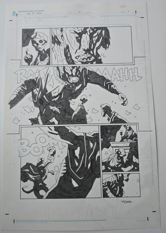 En vente - Mignola - Hellboy in Hell - Planche originale