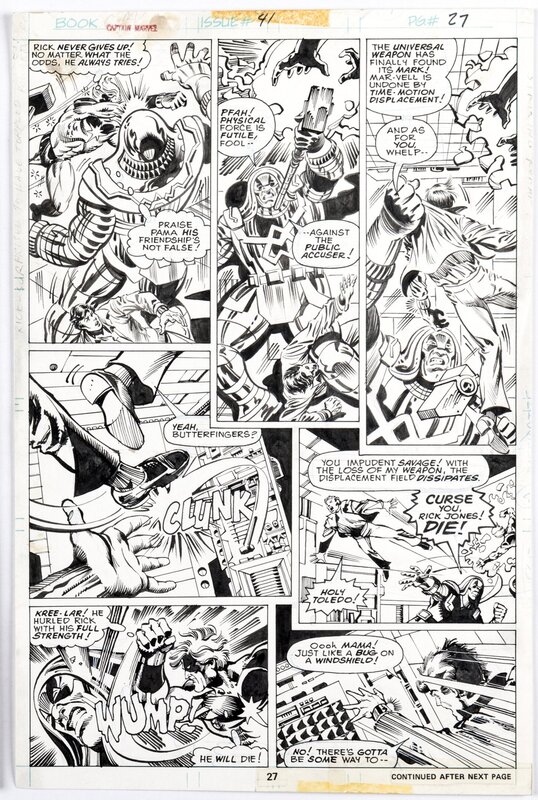 Al Milgrom, Captain Marvel #41 page 27 - Illustration originale