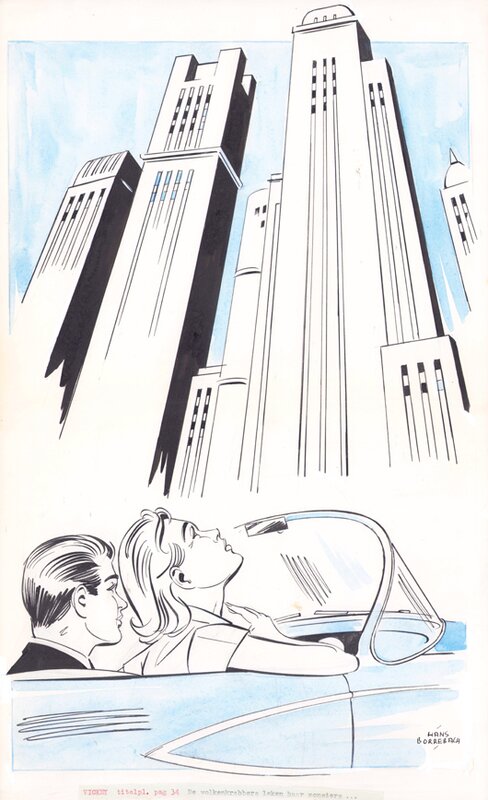 Hans Borrebach | 1960 | Vickey's happy end titelpagina - Original Illustration