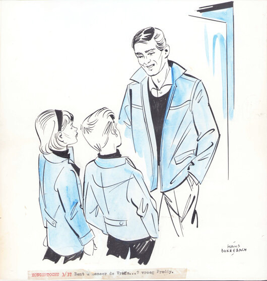 Hans Borrebach | 1963 | De hongertocht van Hansje en Freddy 3-37 - Illustration originale