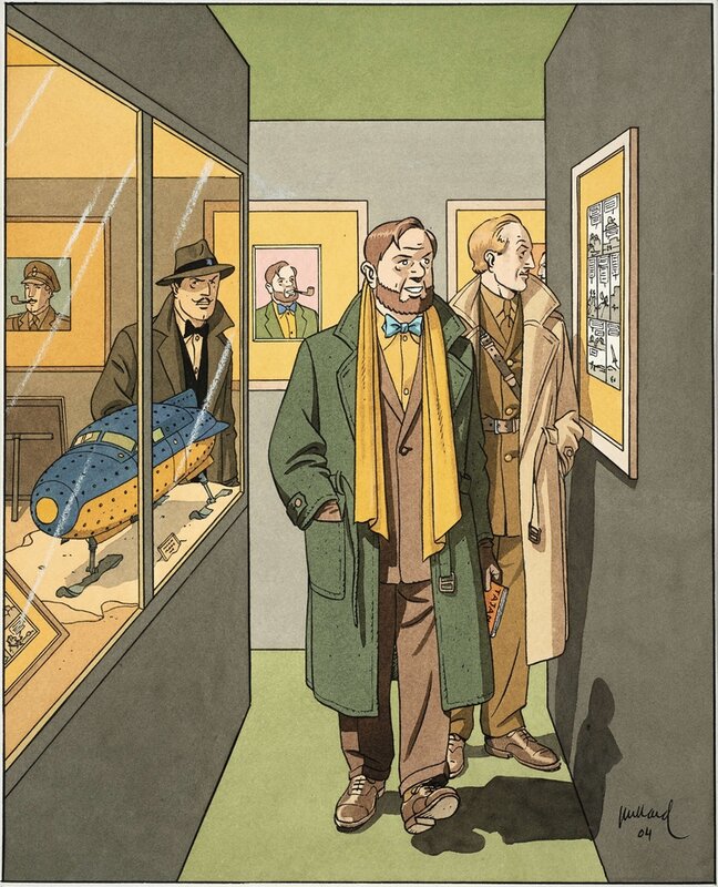 André Juillard, BLAKE, MORTIMER ET OLRIK AU MUSEE - Illustration originale