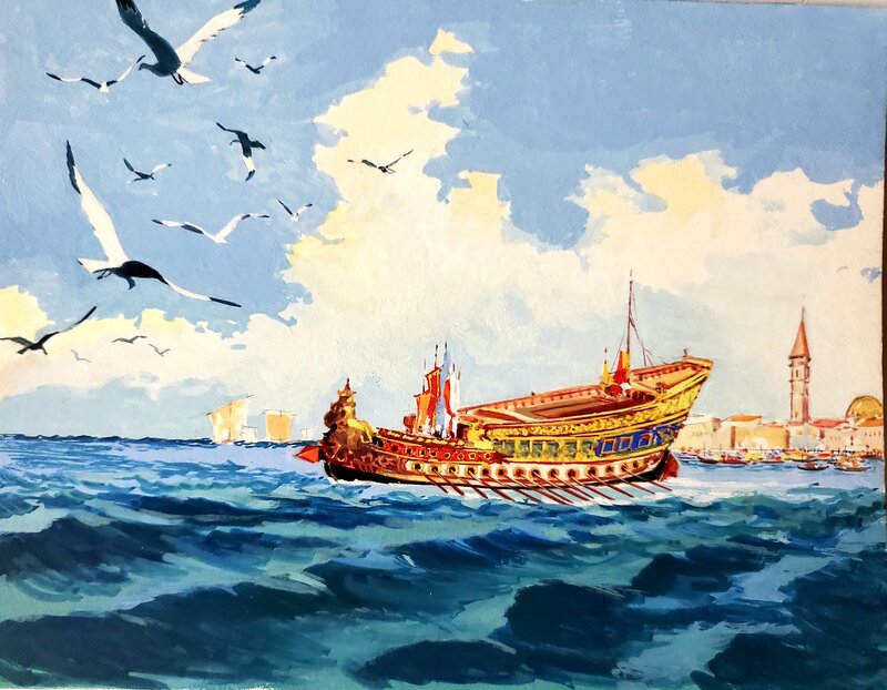 Aldo La Duca, LA REPUBBLICHE MARINARE - VENEZIA  couleur directe - Planche originale