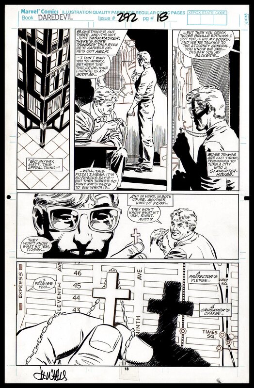 Lee Weeks, Daredevil issue 292 page 18 - Original art