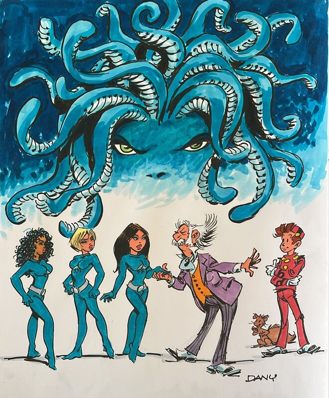 Dany - Dédicace sur Spirou & la gorgone bleue - Sketch