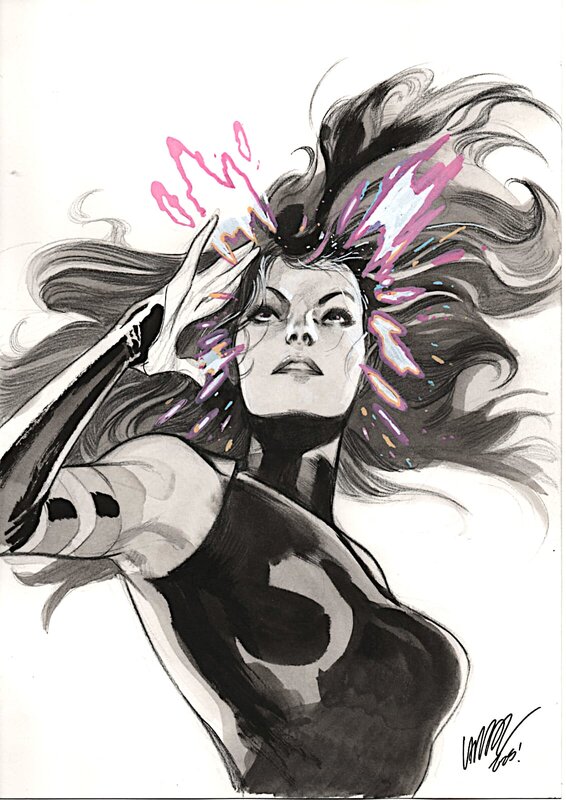 Psylocke par Pepe Larraz - Illustration originale