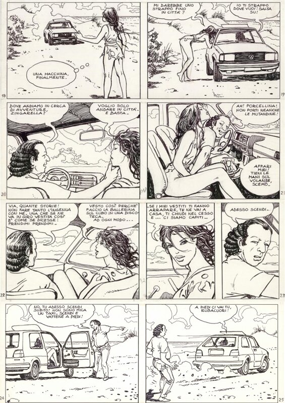En vente - Milo Manara, Le parfum de l'invisible, Tome 2, Page 18, First Strip Page 19 - Planche originale