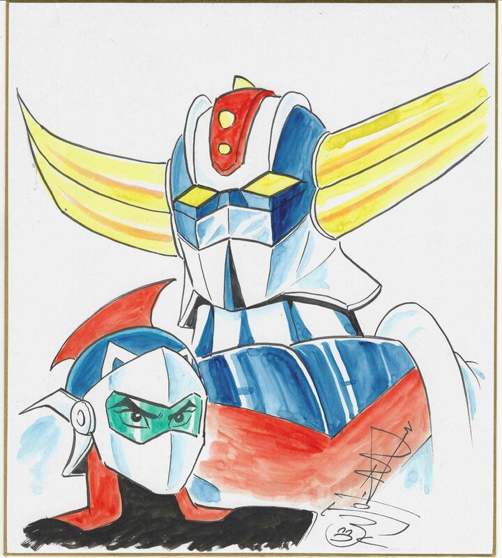 En vente - Gô Nagai, Minoru Nonaka, Dynamic Productions, Shikishi Ufo Robot Grendizer | Goldorak & Actarus - Illustration originale