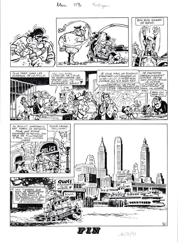 En vente - Berck : Mulligan tome 1 planche 30 - Planche originale