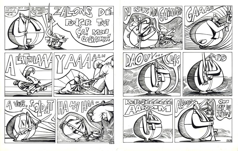 En vente - Touïs : Sergent Laterreur, gag 74 - Planche originale