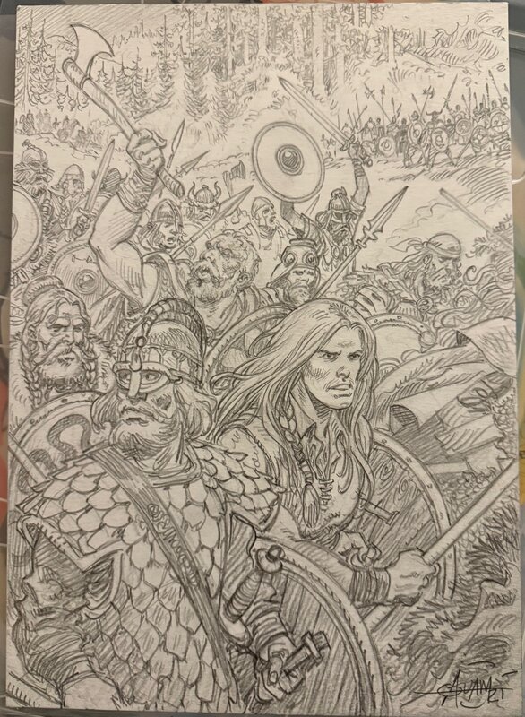 Le combat des chefs by Mohamed Aouamri - Original Illustration