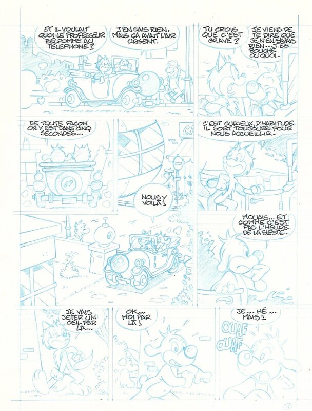 Olivier Fiquet, Pif - crayonné d'une planche d'un récit indéterminé - Comic Strip